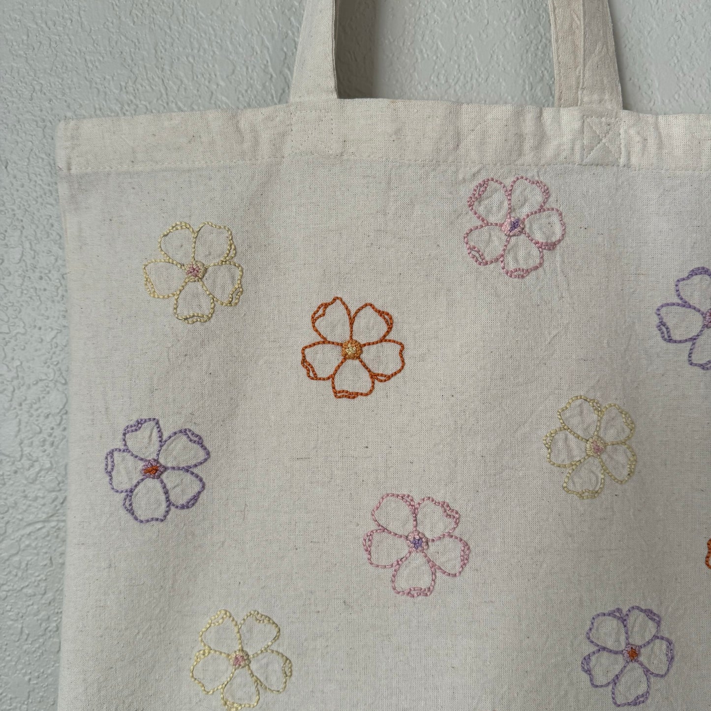 Hand Embroidered Tote Bag : Hibiscus