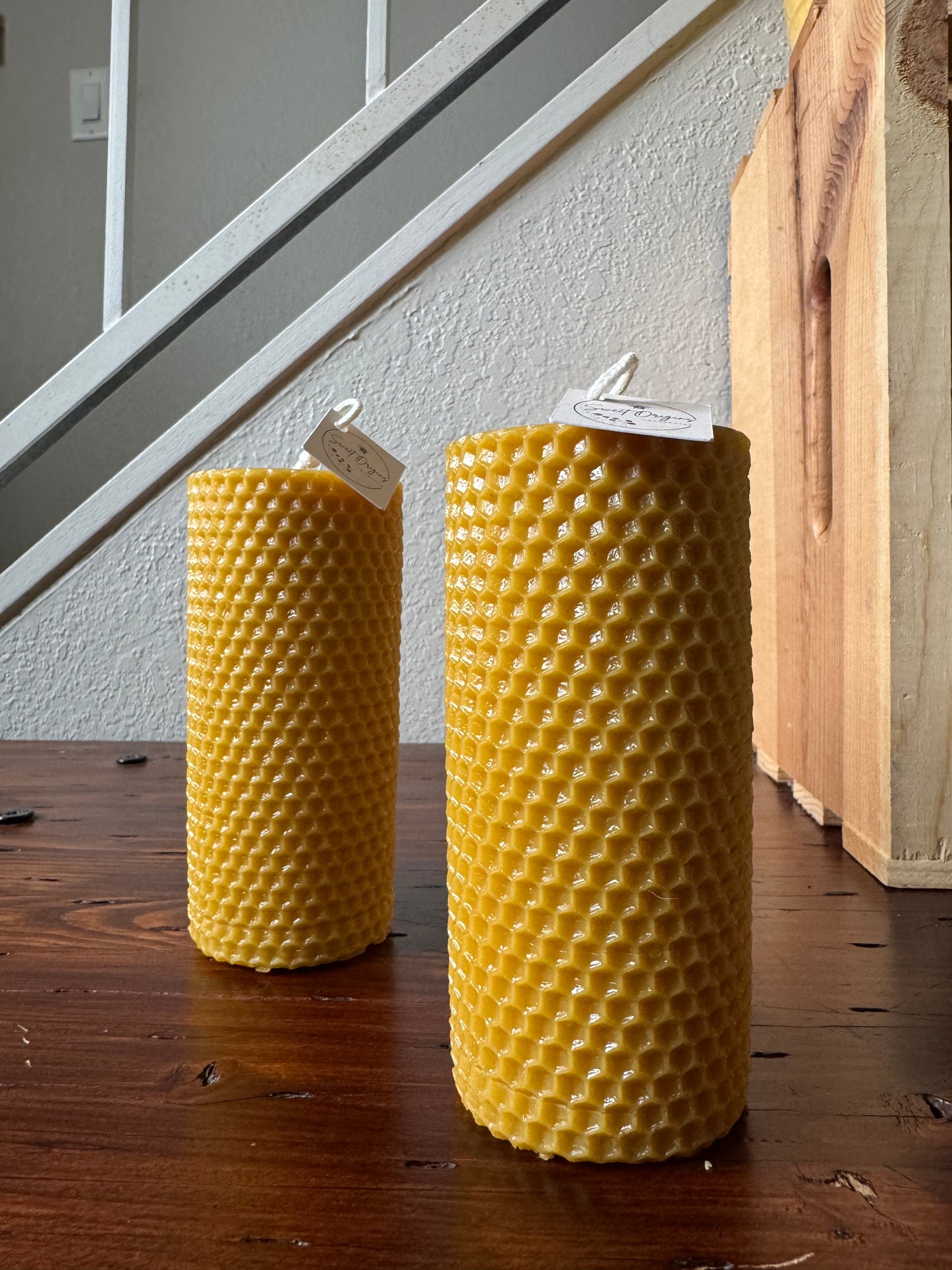 Beeswax Candle :: Honeycomb Pillar