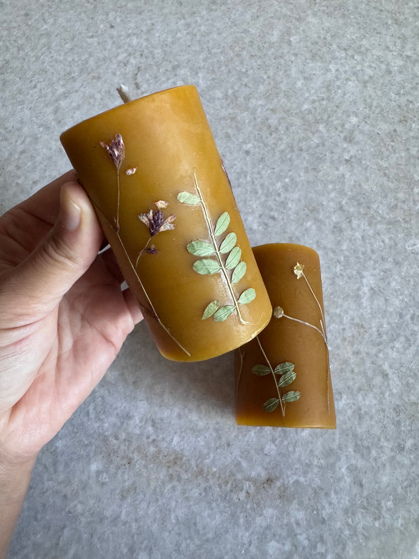 Beeswax Candle :: Botanical Pillar