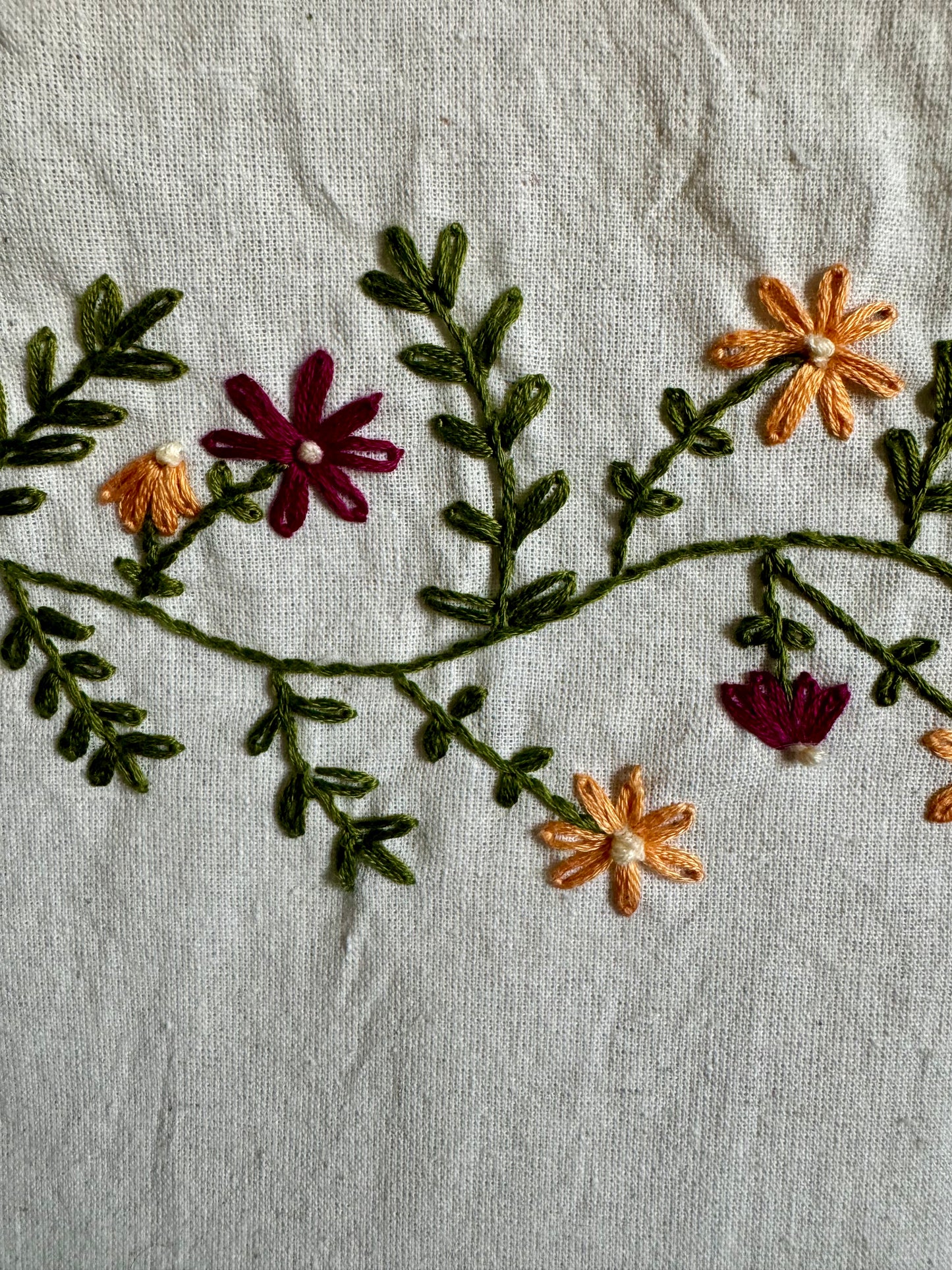 Hand Embroidered Tote Bag - Tendril