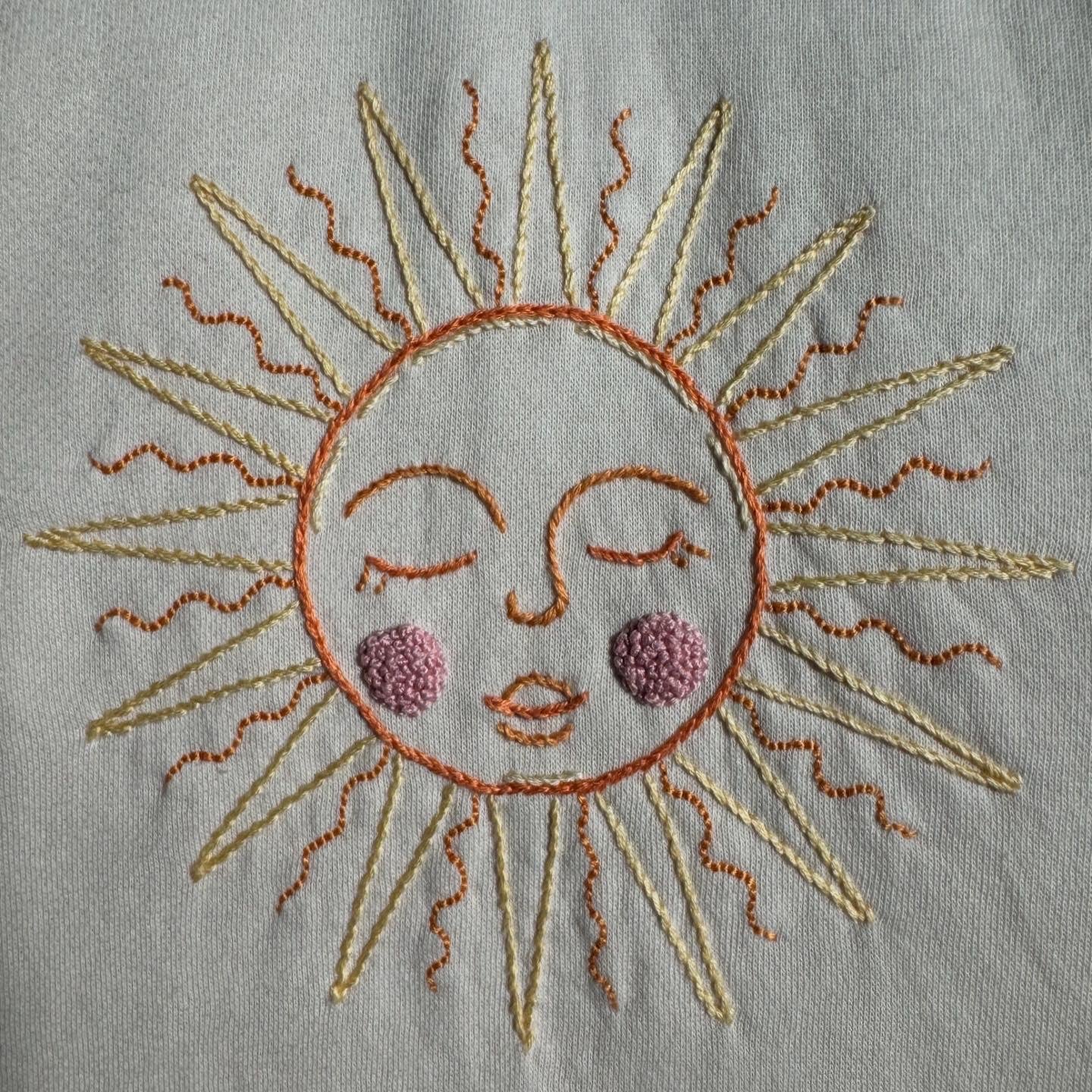 Hand Embroidered Hoodie - Sunshine, Small