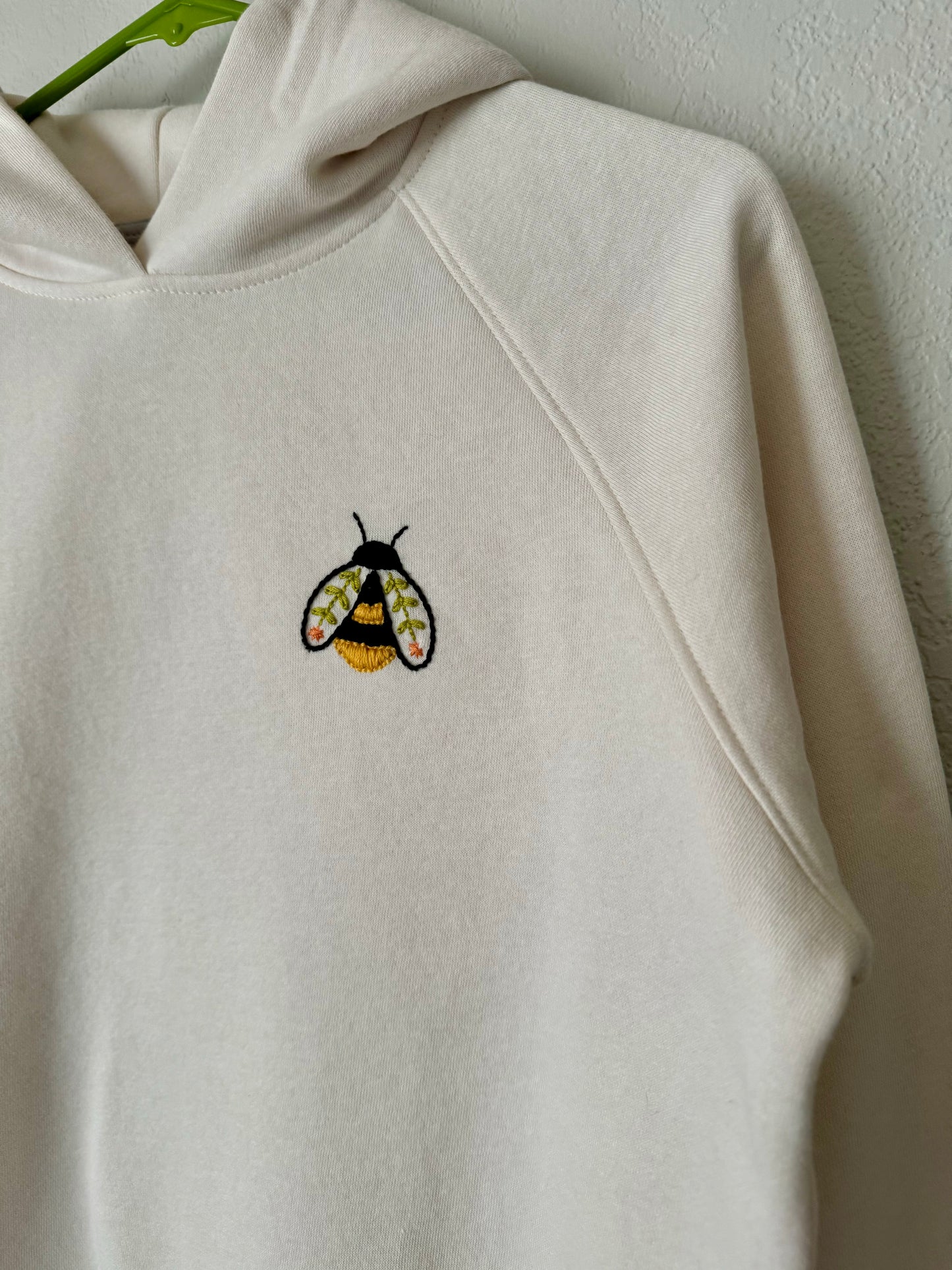 Hand Embroidered Hoodie : Bumblebee, Medium