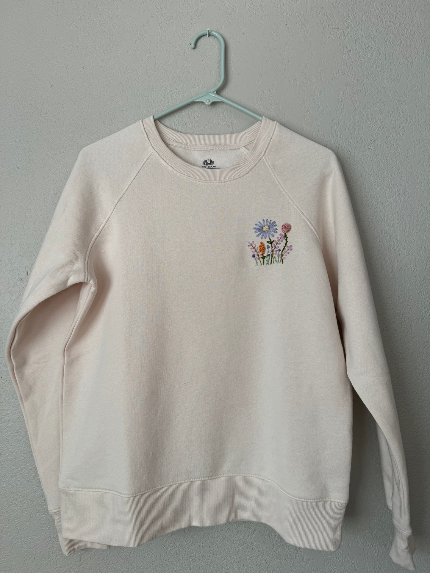 Hand Embroidered Crewneck : Meadow, Medium